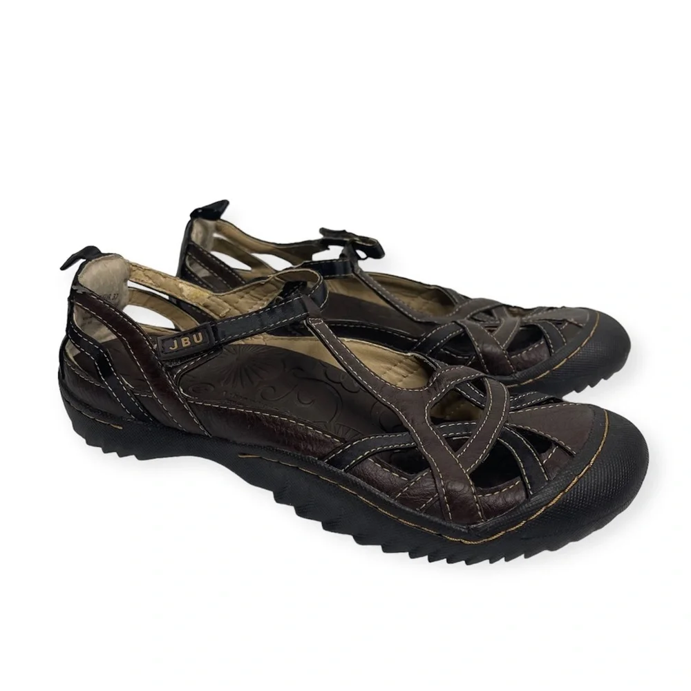JBU by Jambu Brown Vegan Leather Mary Jane Walking Shoes Size 7 Fishermancore